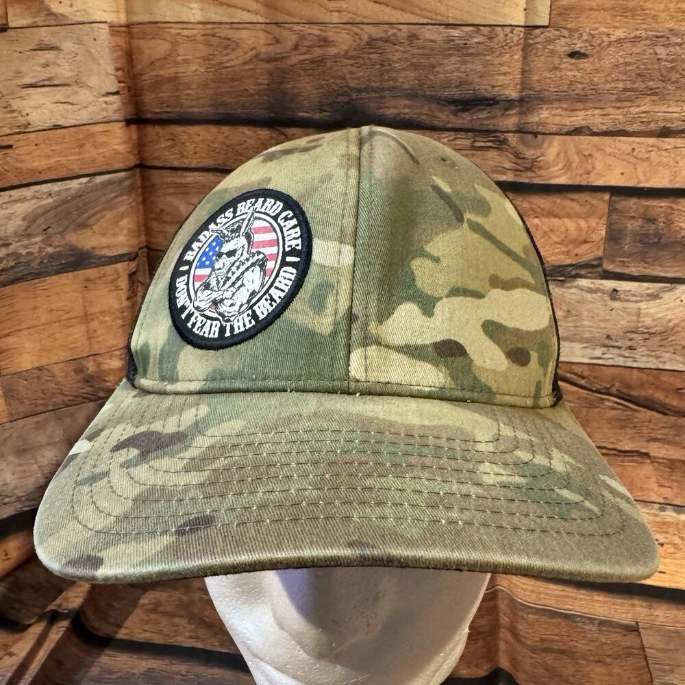 Badass Beard Care Hat Cap Camo SnapBack Adjustable Dont Fear The Beard  Patch